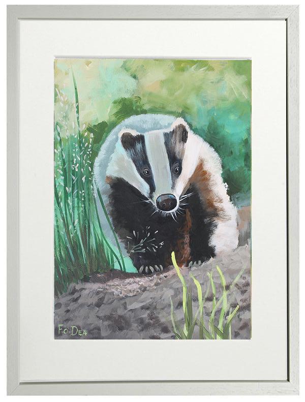 painting of Badger for sale , wildlife painting , badger painting , nature painting