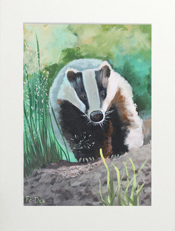 painting of Badger for sale , wildlife painting , badger painting , nature painting