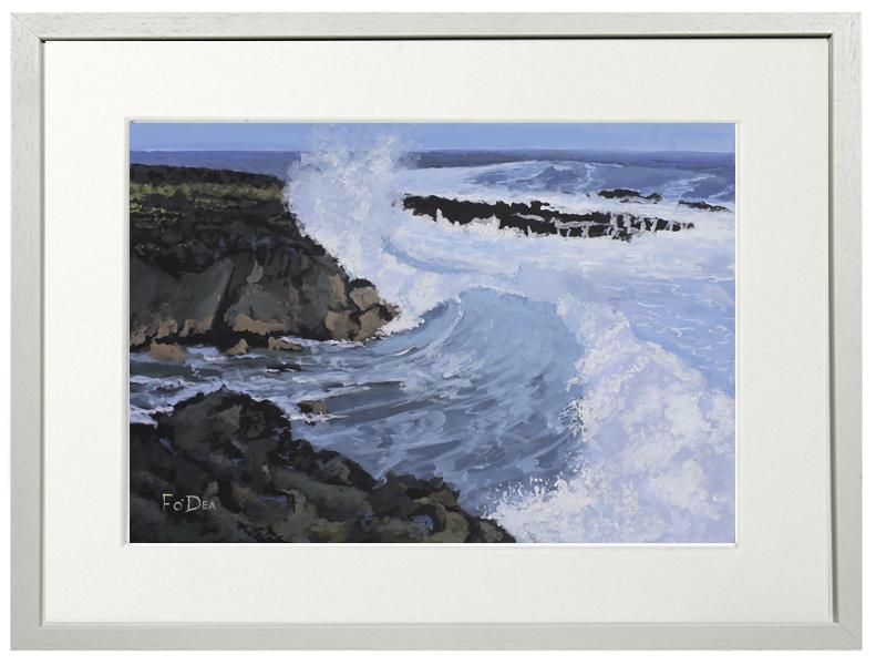 Painting of An Clahane , Liscannor Co Clare , Irish seascape painting for sale , Irish art prints , Irish art prints for sale, framed prints Ireland , Irish art for sale .