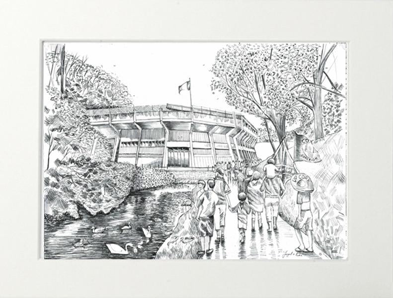 drawing of Pairc Ui Chaoimh Cork For sale , framed art print of Cork GAA for sale , irish sports painting , painting of Paric Ui Chaoimh for sale, The ploughing championships, The ploughing , cork drawing of Pairc Ui Chaoimh , GAA art for sale