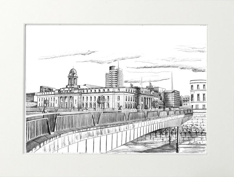 Cork city hall drawing, Irish art print , Irish art , drawing of cork city hall , city city art , Irish art , Cork city art , cork buildings