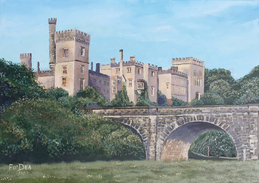 painting of Lismore castle Co Waterford for sale by irish artist Fergal O' Dea, Framed art print of Lismore castle for sale , limited art print of Lismore castle , Irelands ancient east art for sale, irish art print of lismore castle , waterford art for sale, limited art print for sale , Famous Irish art for sale, 