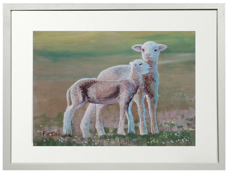 Irish wild life painting , sheep painting , lambs painting , Irish wild life painting , farm painting , Irish farm painting , lambs painting , young lambs painting , spring lambs painting , Irish art