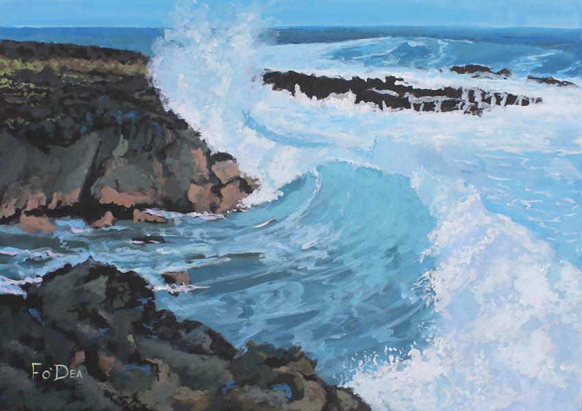 Painting of An Clahane , Liscannor Co Clare , Irish seascape painting for sale , Irish art prints , Irish art prints for sale, framed prints Ireland , Irish art for sale .