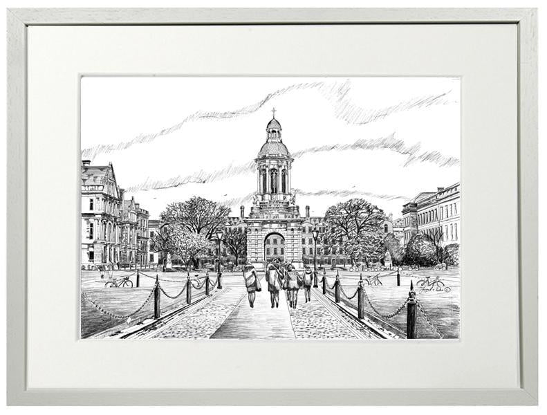 Trinity college painting for sale , Trinity college Dublin art print , Trinity college church Dublin , TCD, Dublin , Trinity college art , TCD art , Trinity University college Dublin , Framed print Trinity college , pen drawing Trinity college Dublin, drawing of Trinity college Dublin for sale 