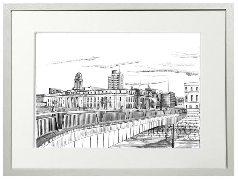 Cork city hall drawing, Irish art print , Irish art , drawing of cork city hall , city city art , Irish art , Cork city art , cork buildings