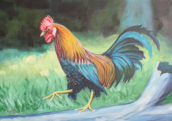 cockerel painting for sale, wildlife painting for sale , framed art print for sale , limited art print,  traditional Irish art print for sale , chicken painting for sale , framed art print of cockerel painting for sale ,The ploughing championships , Irish farmers association art 