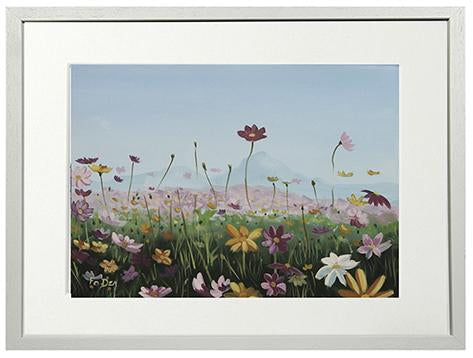 Painting of Irish flowers , summer painting of flowers , framed art print of flowers for sale , mounted art print of flowers for sale, limited print of flowers for sale , summer painting , Irish summer painting for sale