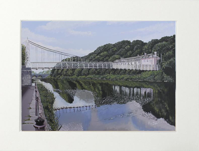 painting of the shakey Bridge cork  for sale , limited art print of Fitzgeralds park for sale , Framed art print of Fitzgeralds park for sale , Irish art print of the Shakey bridge cork for sale , original painting of the Shakey bridge cork  for sale