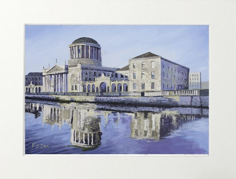 painting of the four courts Dublin for sale, framed art print of four courts for sale , traditional irish art print of four courts for sale , irish art for sale , irish art for auction of four courts dublin for sale