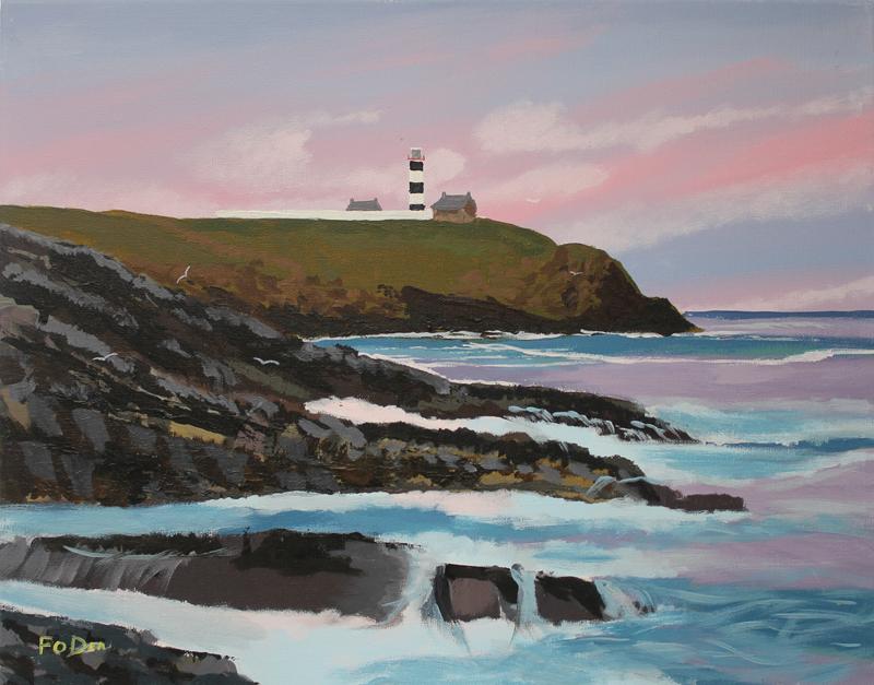 painting of the old head of kinsale for sale , framed art print of kinsale for sale , limited art print of kinsale , painting of old head of kinsale ,irish art print of old head lighthouse, wild Atlantic way painting for sale